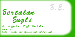 bertalan engli business card